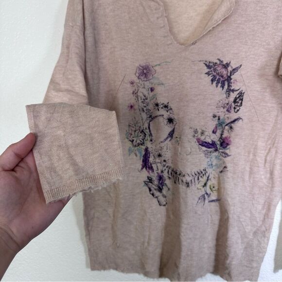 Rare Zadig & Voltaire Deluxe Cashmere Skull Sweater Size M in Cream - Picture 7 of 10